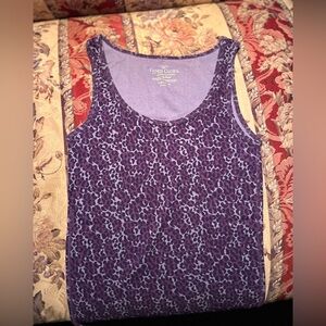 Purple Scoop Neck Sleeveless Tank Top